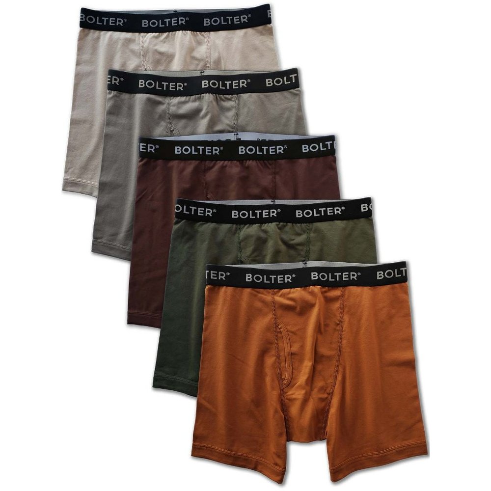 5-Pack Men's Boxer Briefs Cotton Spandex Stretch S-4X 8001 Earth New NWB